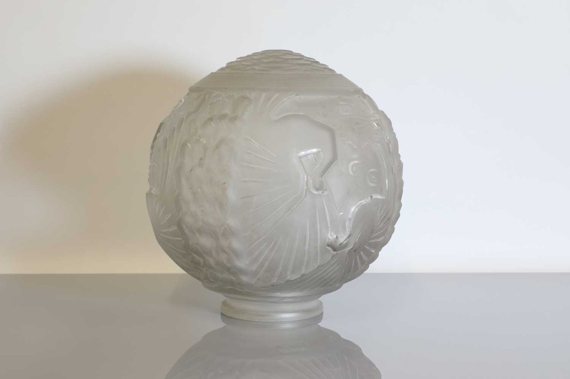 A Muller Frères Luneville glass globe ceiling light, - Image 16 of 28