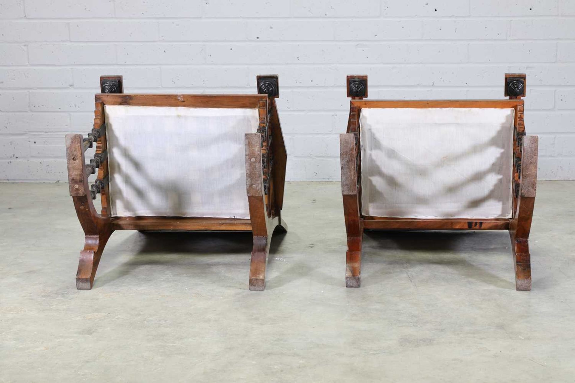A pair of walnut chairs, - Image 7 of 20