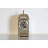 A Rotherham silver-plated and brass mantel clock,