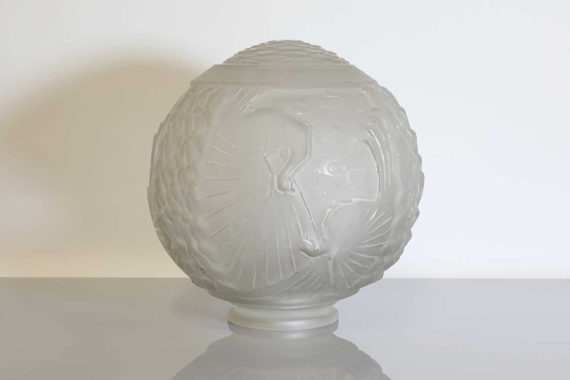 A Muller Frères Luneville glass globe ceiling light, - Image 8 of 28