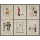 A collection of French Art Deco pochoir fashion prints,