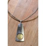 A Danish modernist sterling silver pendant,