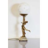 An Austrian Art Deco gilt-pewter table lamp,