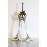 A pewter table-lamp base,