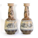 A pair of Doulton Lambeth stoneware vases,