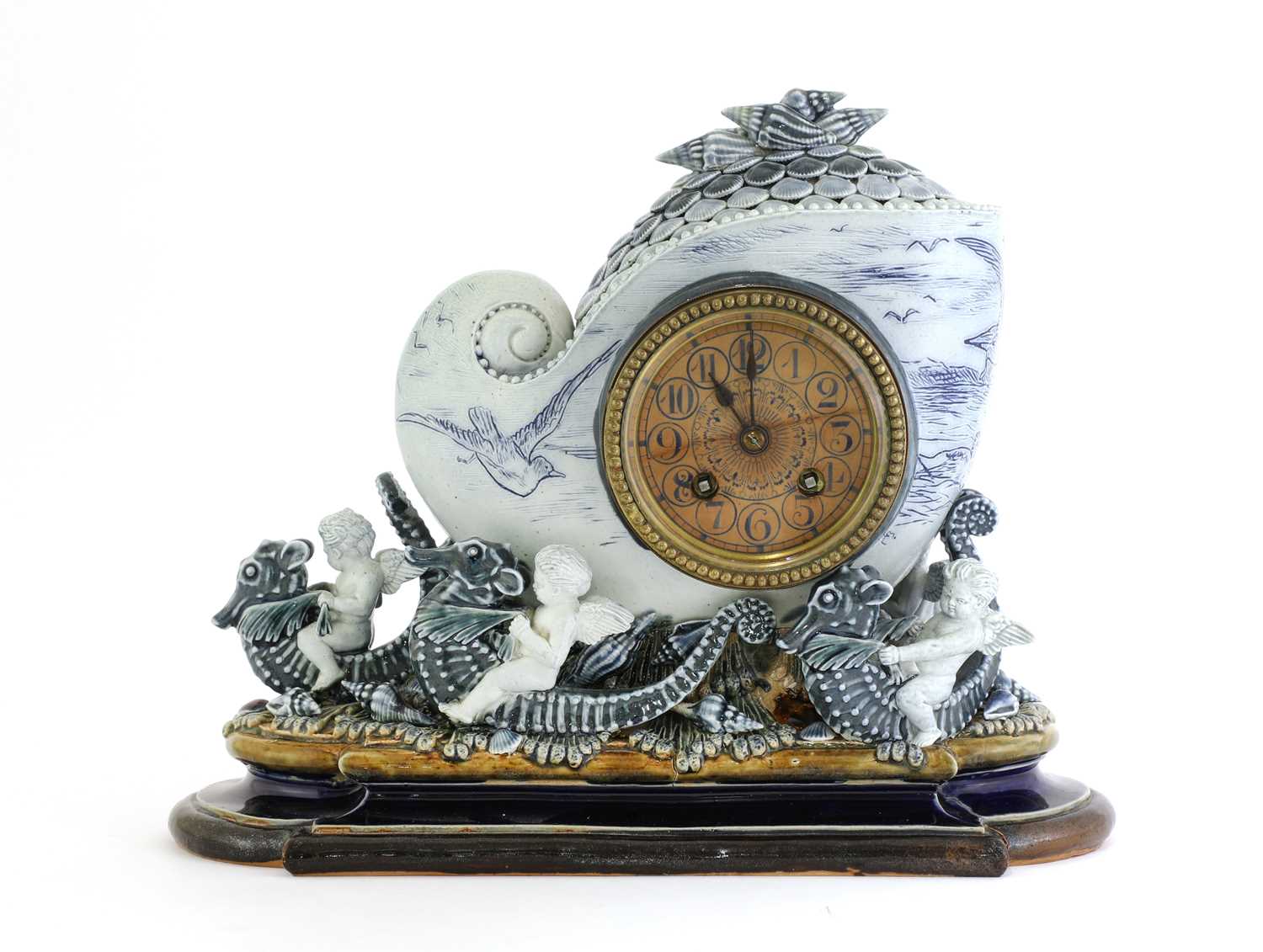 A rare Doulton Lambeth 'Nautical' clock,