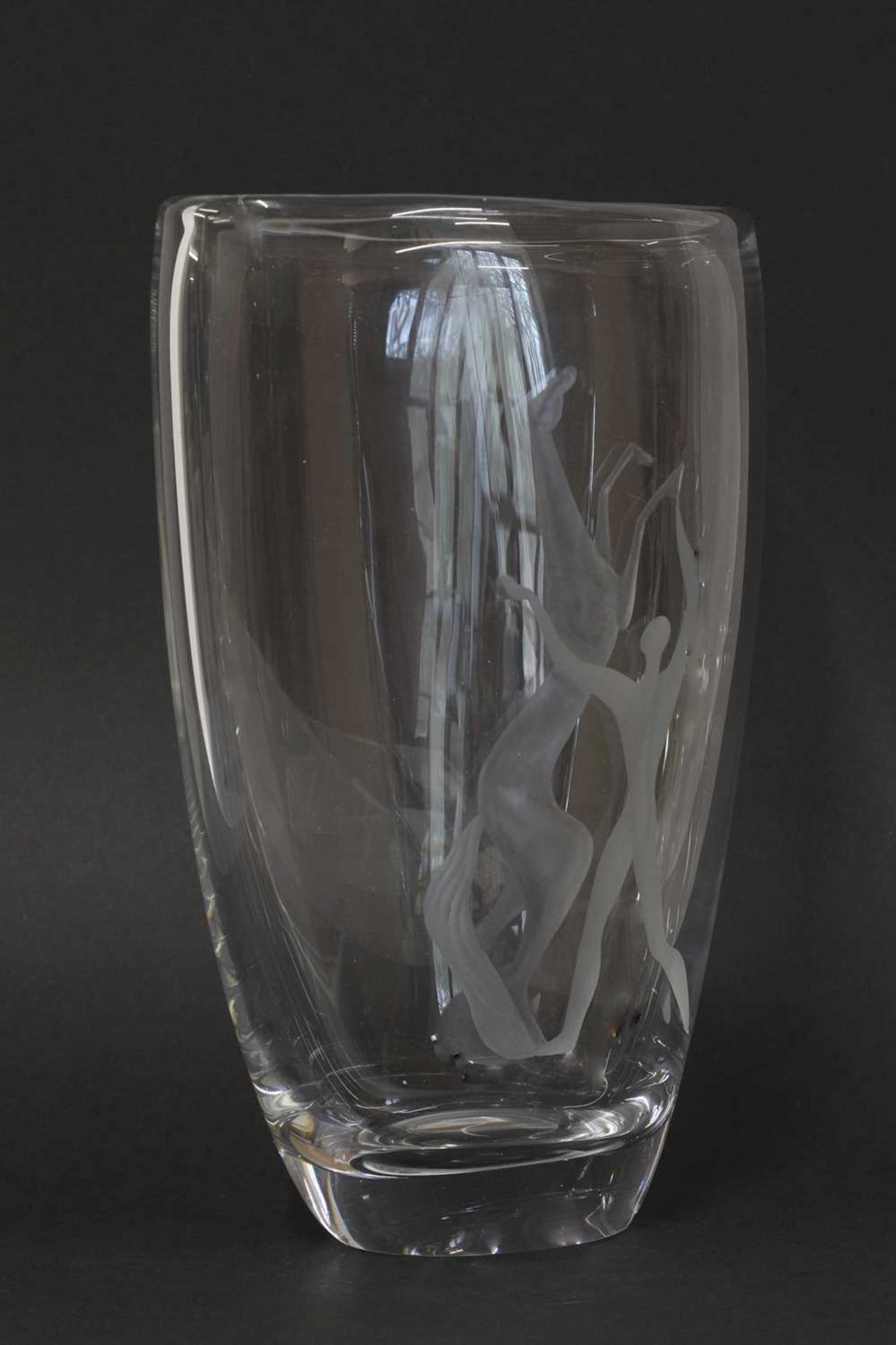A Swedish Kosta 'Hästdressyr' or 'Manége' glass vase, - Image 2 of 3
