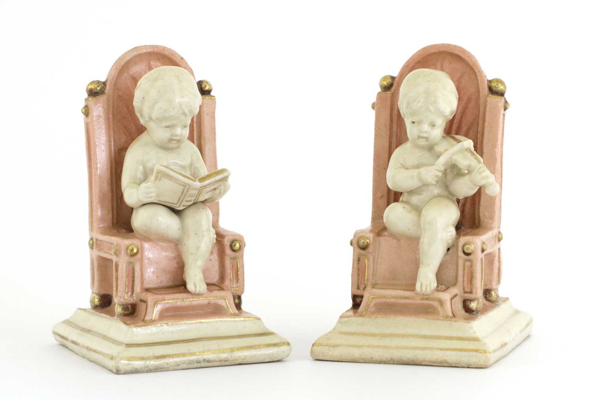 A pair of Doulton Carrara menu holders,