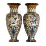 A pair of Doulton Lambeth stoneware vases,