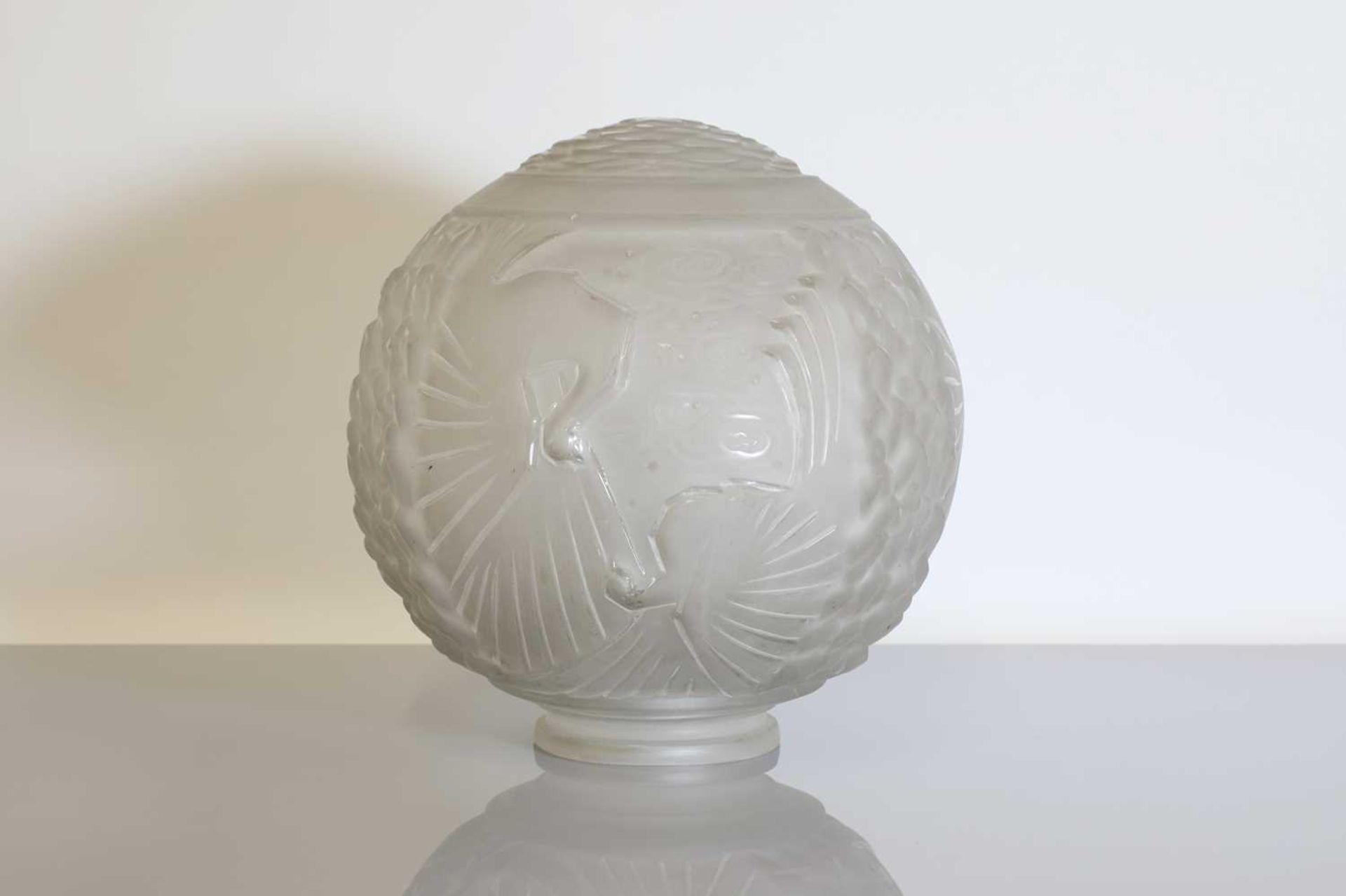 A Muller Frères Luneville glass globe ceiling light, - Image 3 of 28