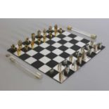 A silver and silver-gilt chess set,