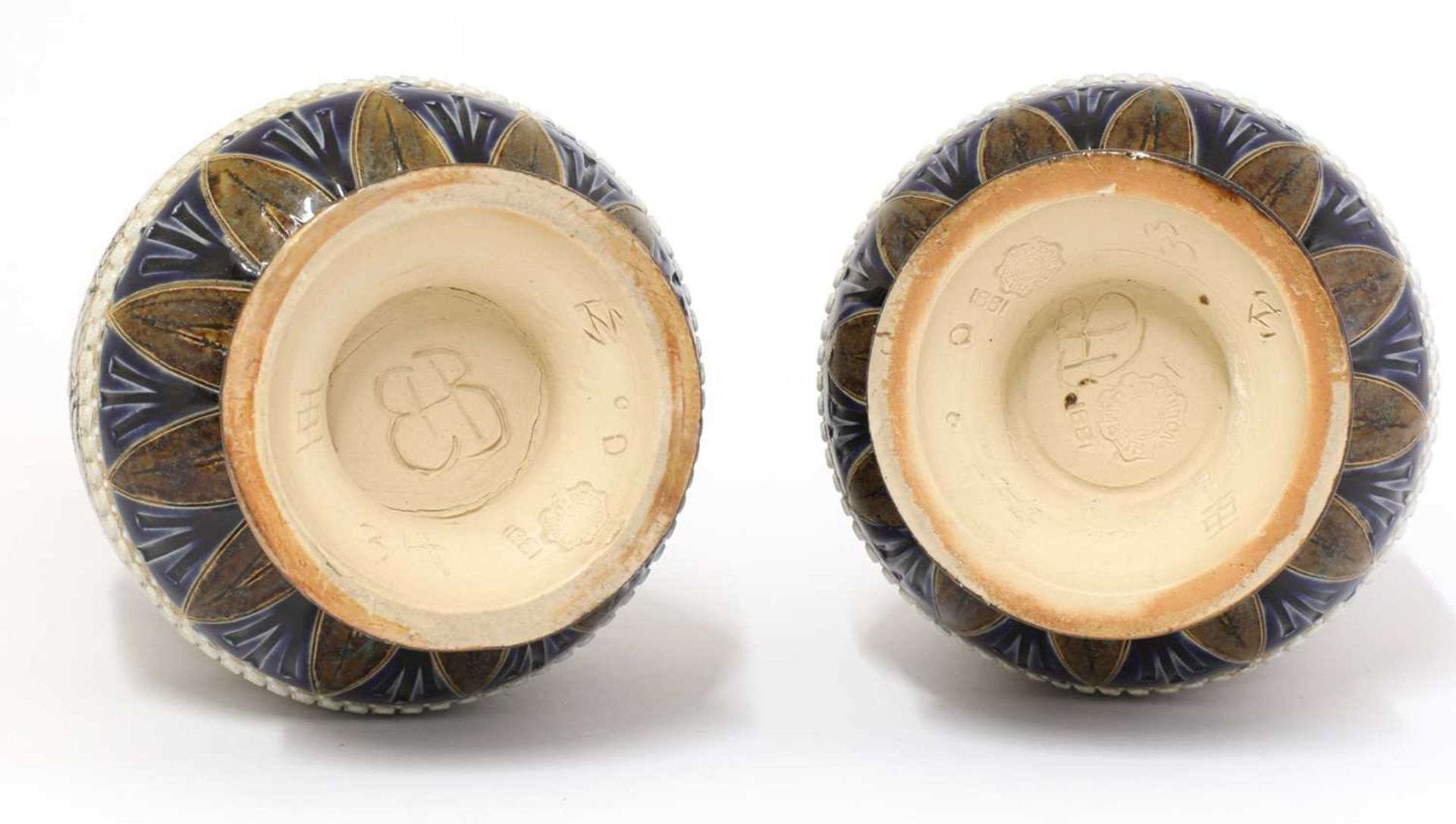 A pair of Doulton Lambeth stoneware vases, - Image 4 of 8