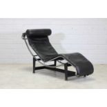 An Italian 'LC4' chromed reclining chair,
