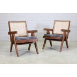 A pair of teak 'Low Easy Chair' armchairs,