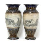 A pair of Doulton Lambeth stoneware vases,