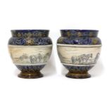 A pair of Doulton Lambeth stoneware jardinières,