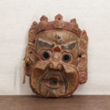 A Tibetan wood mask,