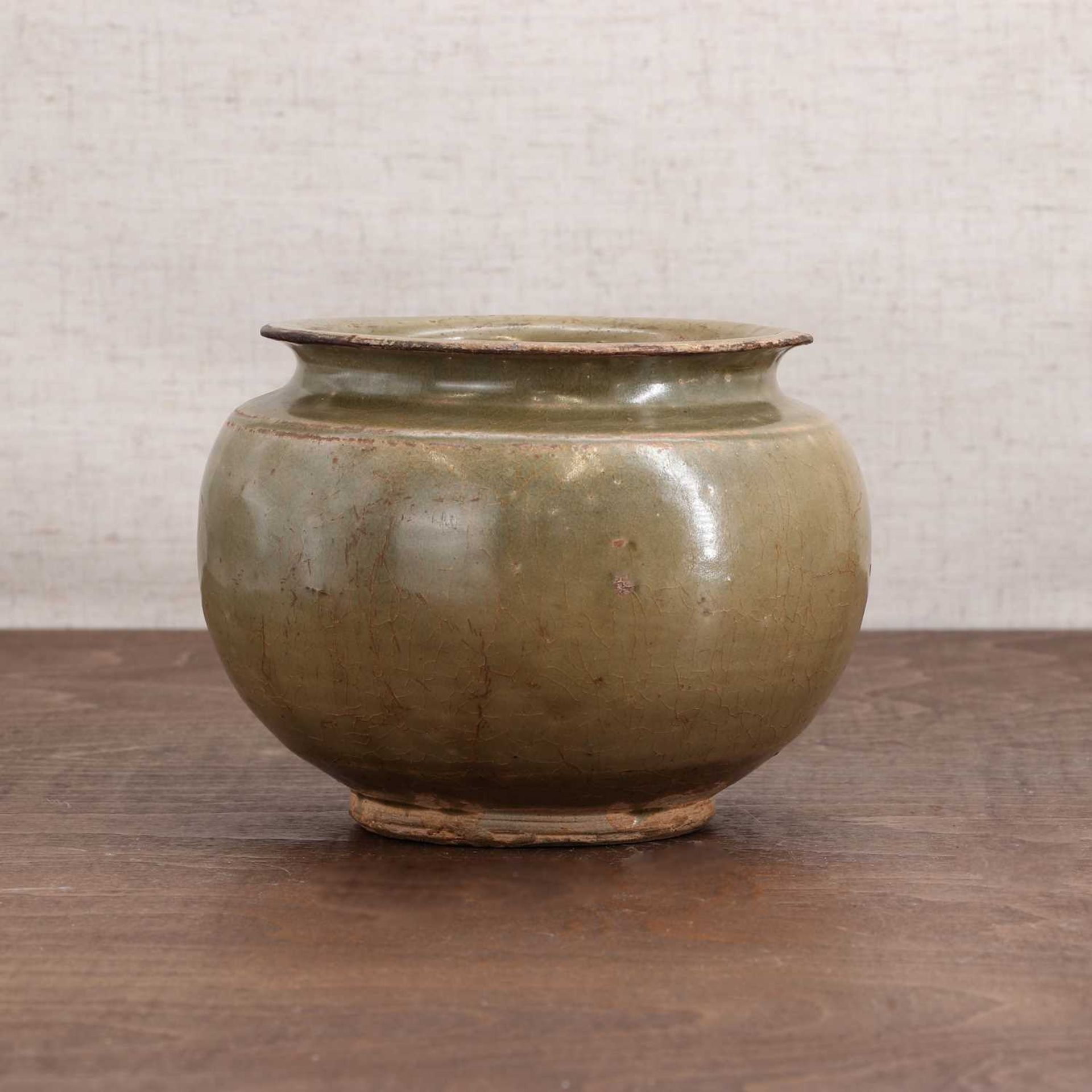 A Chinese celadon jar,