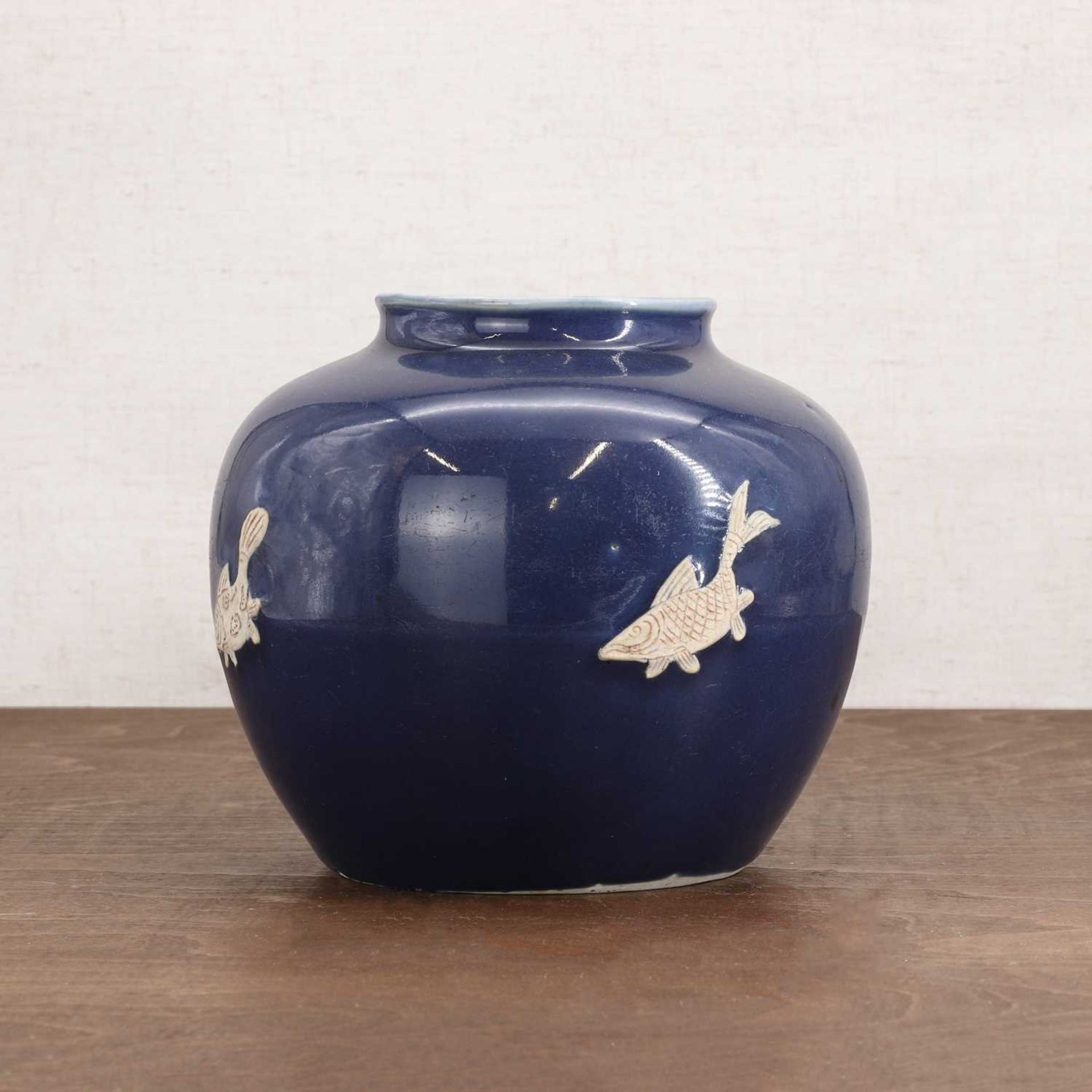 A Chinese blue-glazed jar, - Image 2 of 5