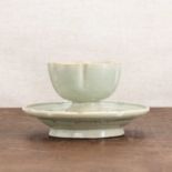 A Korean celadon stem cup and stand,