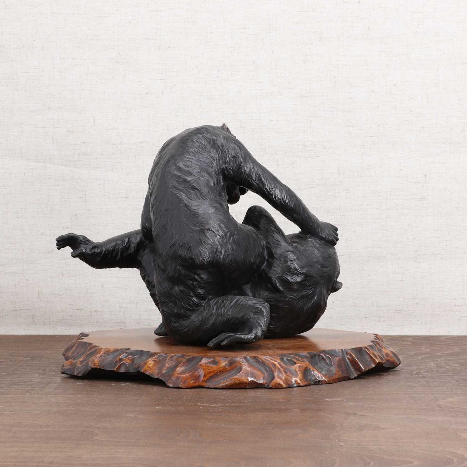 A Japanese bronze okimono, - Image 3 of 5
