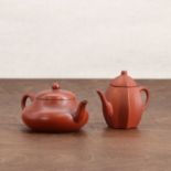 Two Chinese Yixing zisha stoneware teapots,