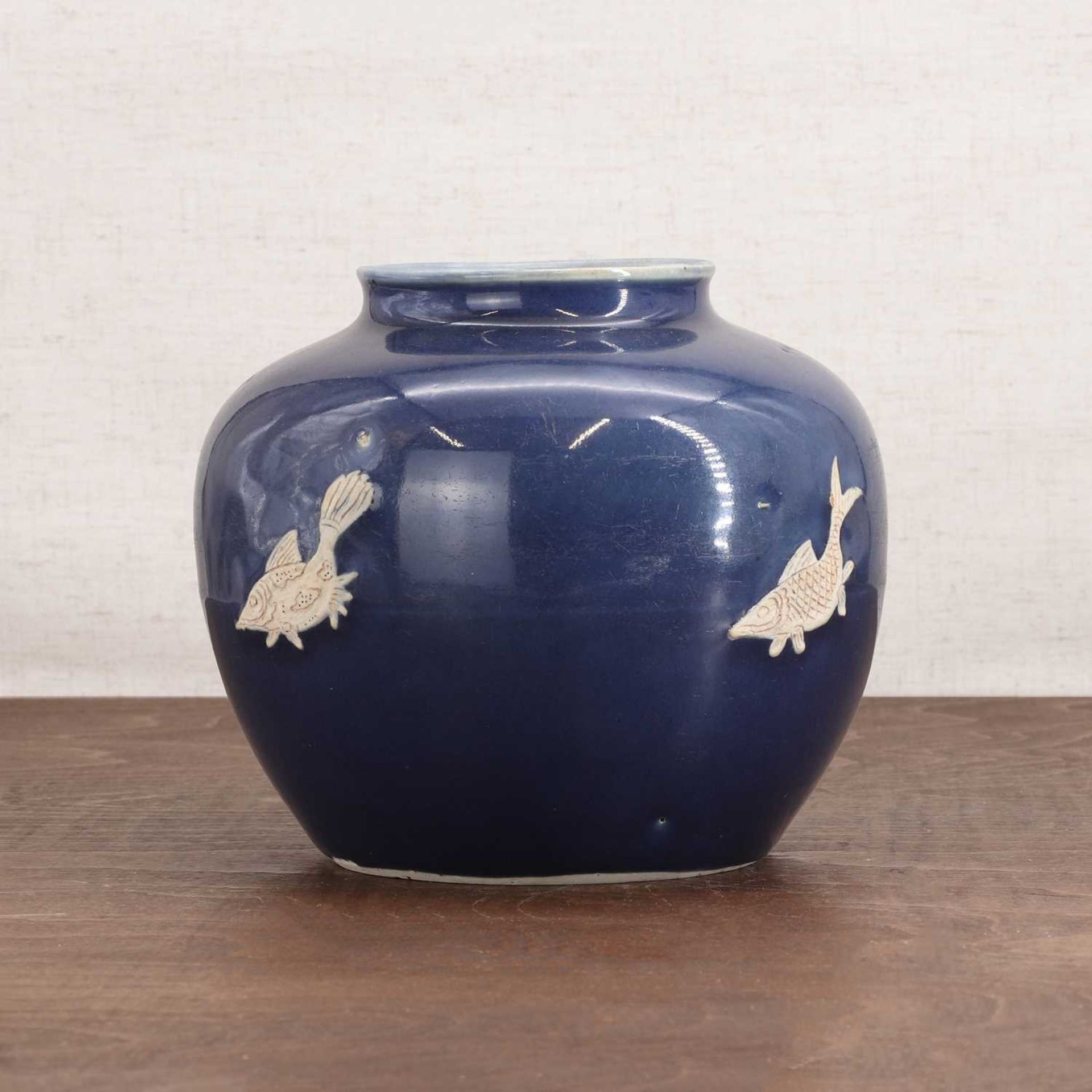 A Chinese blue-glazed jar, - Image 3 of 5