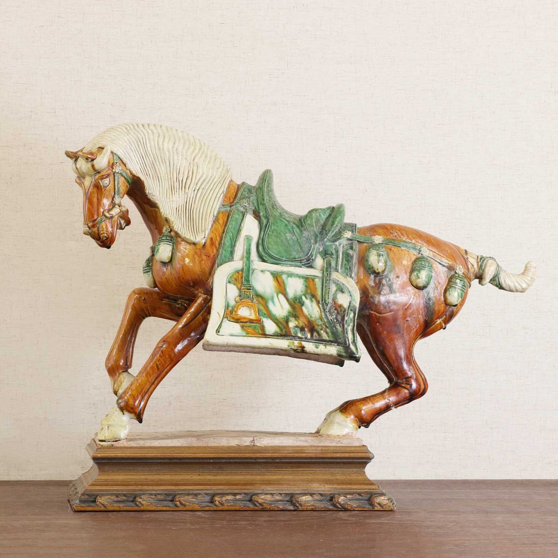 A Chinese sancai-glazed horse,