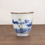 A Chinese blue and white cup,