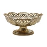 A silver pedestal bowl,