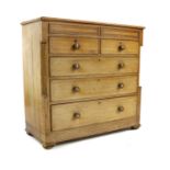 An oak chest of drawers,