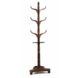 A William IV mahogany coat, stick and hat stand