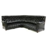 A Victorian leather corner chesterfield settee