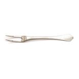 A Queen Anne silver sweetmeat fork