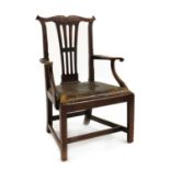 A George III mahogany elbow dining chair