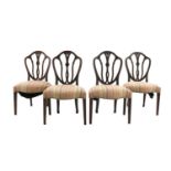A set of four mahogany Hepplewhite chairs,