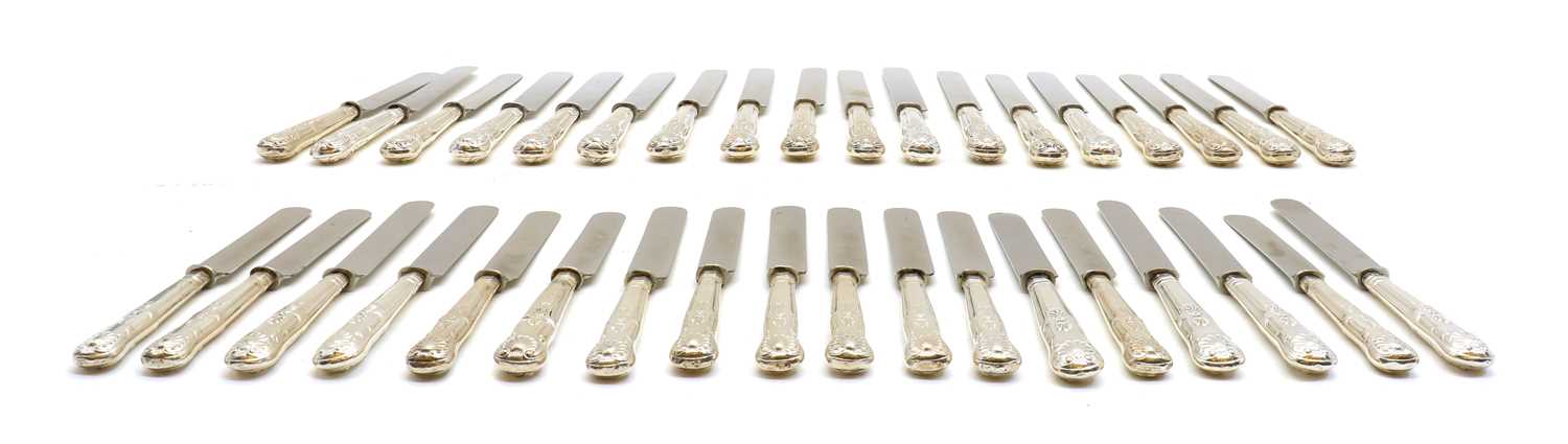 A set of silver-handled table knives, - Image 3 of 4