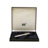 A silver Montblanc Meisterstuck fountain pen,