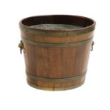 A George III mahogany and coopered peat bucket