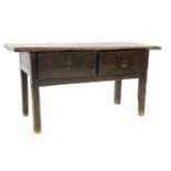 An elm butchers table,