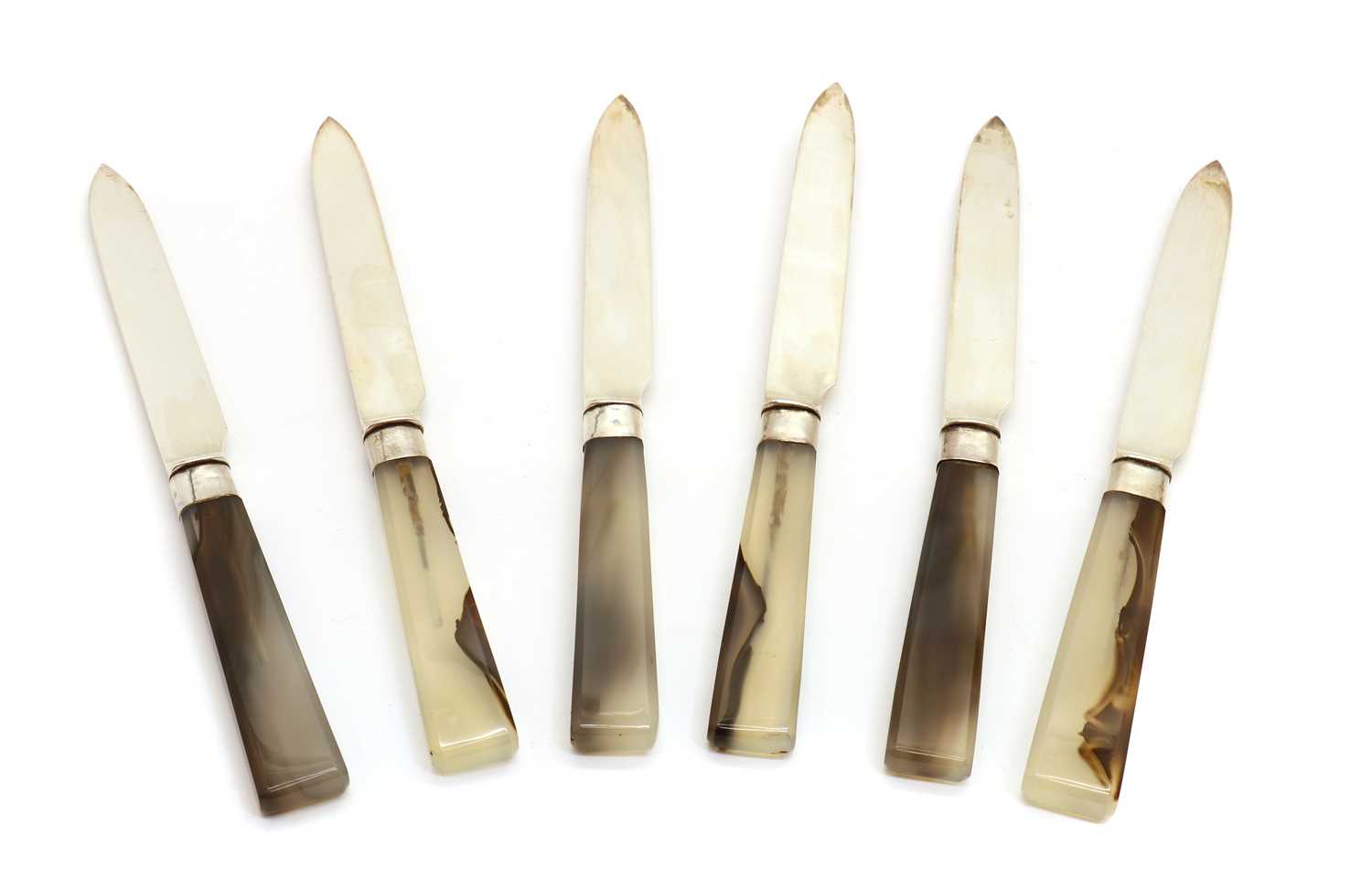 A set of six cased silver fruit knives, - Image 5 of 8