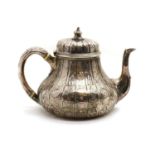 A Victorian silver teapot