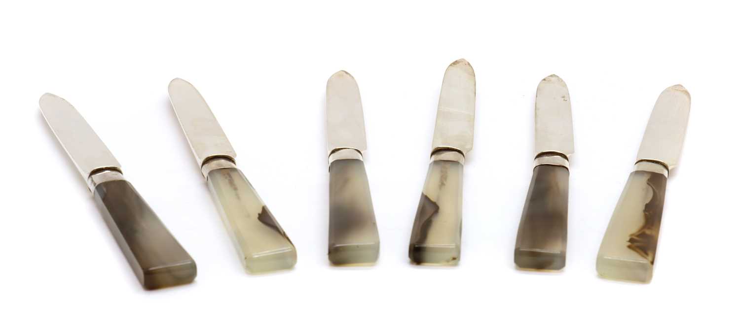 A set of six cased silver fruit knives, - Image 8 of 8