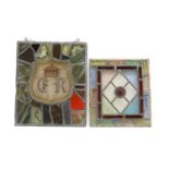 A stained glass windowpane,