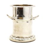 An Edwardian silver wine cooler