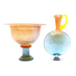 A Kosta Boda 'Cancan' footed glass bowl,