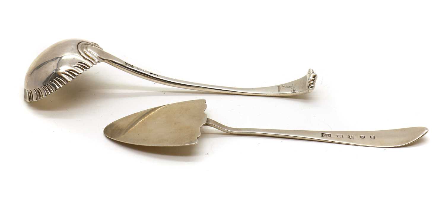 A George III Scottish silver butter spade - Image 2 of 3