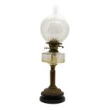A Edwardian brass column oil lamp