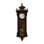 A Victorian walnut Vienna Regulator wall clock
