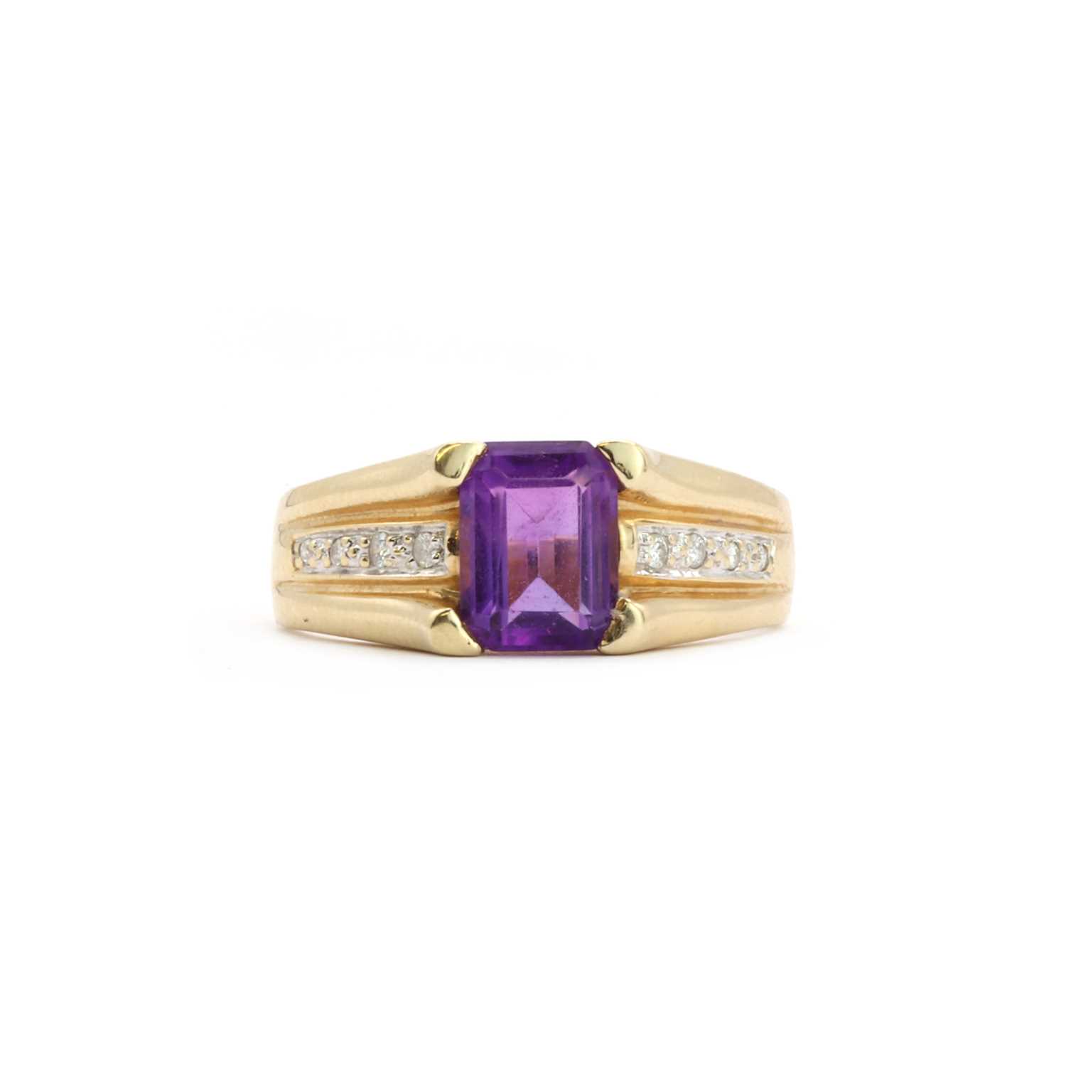 An amethyst and diamond dress ring,